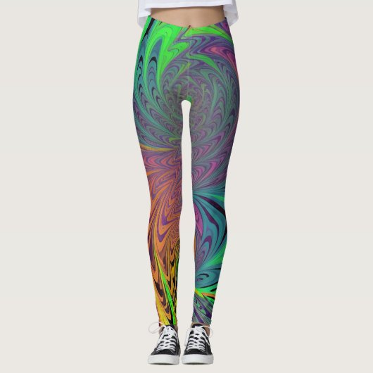 Legging Psicodélico - Diseño Vibrante y Creativo レギンス (正面)