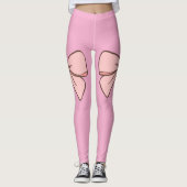 Legging rose pastel noeud papillons  レギンス (正面)