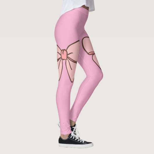Legging rose pastel noeud papillons  レギンス (右)