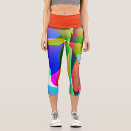Legging Taille Haute Abstrait Multicolore カプリレギンス