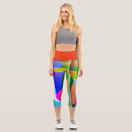 Legging Taille Haute Abstrait Multicolore カプリレギンス