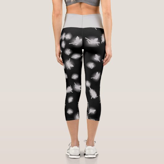 Legging Taille Haute Fées Gris et Noir カプリレギンス (裏面)