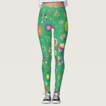 Legging vert Multi fleurs