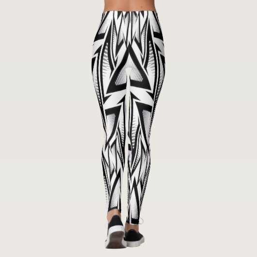 Leggings Abstract Geometric Sport design レギンス (裏面)