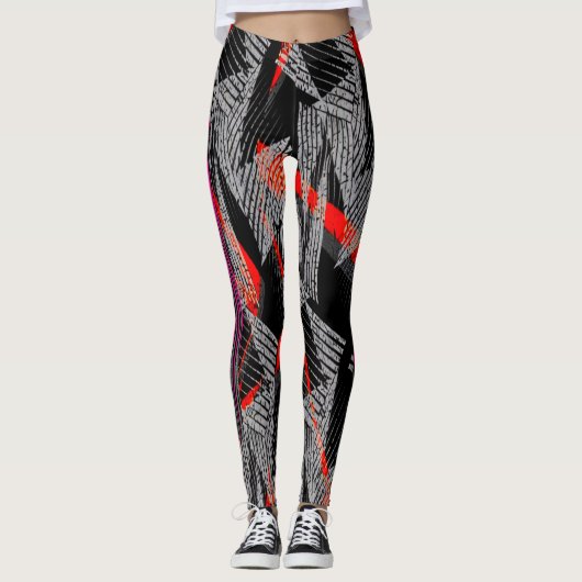 leggings abstract | modern sporty style レギンス (正面)