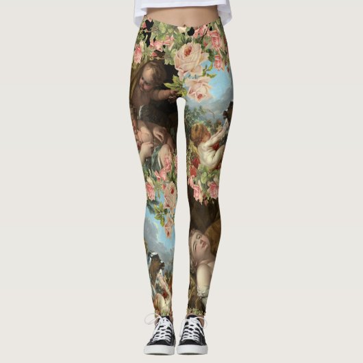 Leggings angels cherubins art of Boucher レギンス (正面)