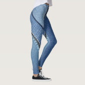 Leggings azul jean con texturas diferentes レギンス (右)