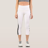 Leggings bicolor en blanco y negro カプリレギンス (正面)