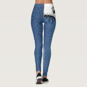 leggings blanco con azul jeans レギンス (裏面)
