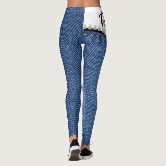 leggings blanco con azul jeans レギンス (裏面)