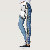 leggings blanco con azul jeans レギンス (左)