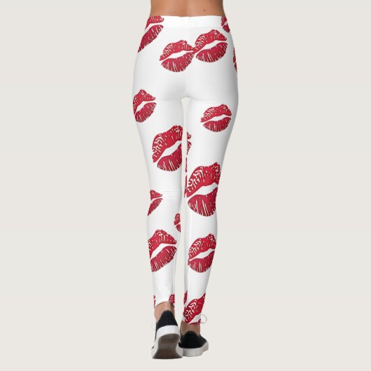 leggings blanco con besos レギンス (裏面)