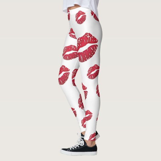 leggings blanco con besos レギンス (左)