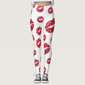 leggings blanco con besos レギンス (正面)