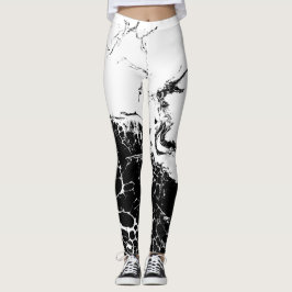  Leggings blanco y negro レギンス