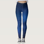 Leggings - blauer Nachthimmel, Sterne, Galaxie レギンス (正面)