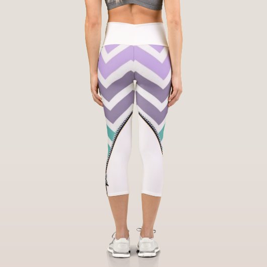 Leggings Capri blanco con zigzag カプリレギンス (裏面)