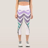 Leggings Capri blanco con zigzag カプリレギンス (正面)