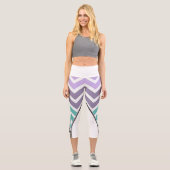 Leggings Capri blanco con zigzag カプリレギンス (正面)