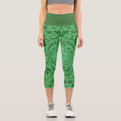 Leggings Capri Capris taille haute/Tribal/Vert カプリレギンス (正面)
