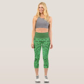 Leggings Capri Capris taille haute/Tribal/Vert カプリレギンス (正面)