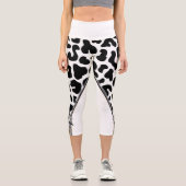 Leggings Capri  de leopardo en blanco y negro カプリレギンス (正面)