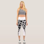 Leggings Capri  de leopardo en blanco y negro カプリレギンス (正面)