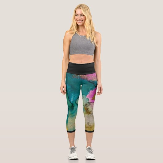 Leggings Capri Legging artistique by Lyla FERRARIS カプリレギンス (正面)
