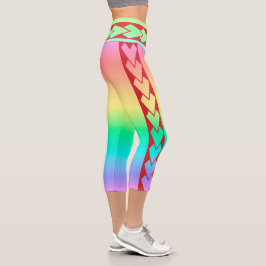 Leggings Capri taille haute tribal Amazone カプリレギンス