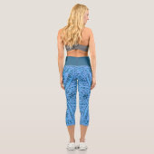 Leggings Capri taille haute/Tribal/Bleu pétrole カプリレギンス (裏面)