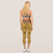 Leggings Capri taille haute/Tribal/Jaune Marron カプリレギンス (裏面)