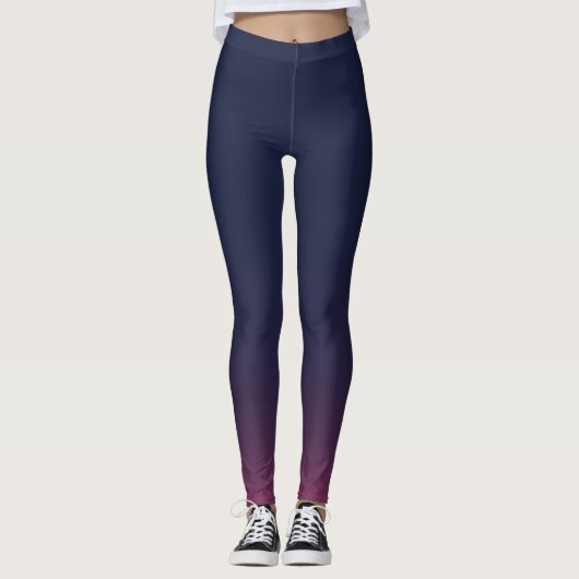 Leggings con gradiente de Azul, Violeta y Rosa レギンス (正面)