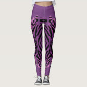 Leggings de tigre con color morado derramado レギンス (正面)