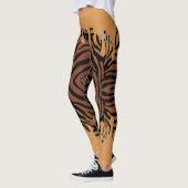 Leggings de tigre con color naranja derramado レギンス (左)