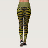 Leggings de tigre con color verde oliva derramado レギンス (裏面)