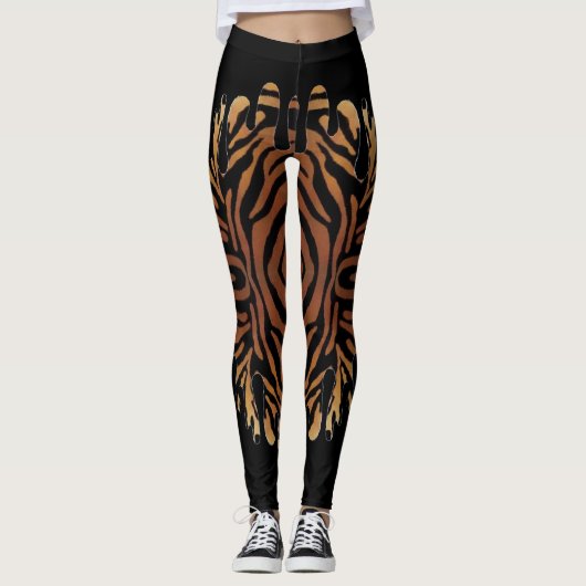 Leggings de tigre con negro derramado レギンス (正面)