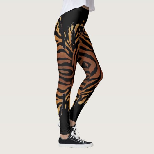 Leggings de tigre con negro derramado レギンス (右)