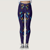 Leggings feature a dark purple background  レギンス (正面)