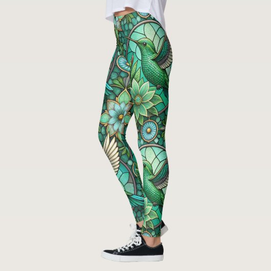 Leggings featuring a stained-glass style design レギンス (左)