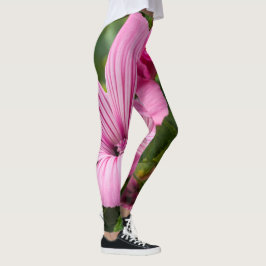 Leggings fleur rose avec la rosée du matin レギンス