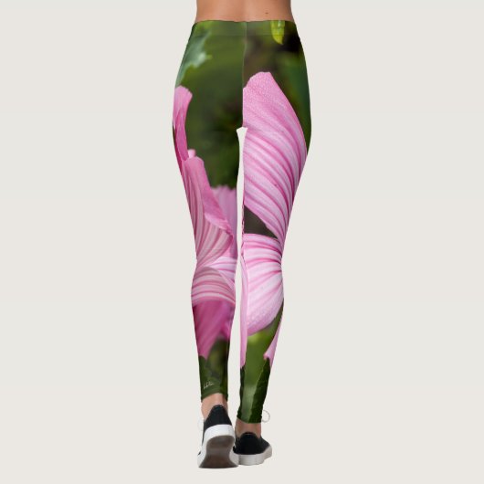 Leggings fleur rose avec la rosée du matin レギンス (裏面)