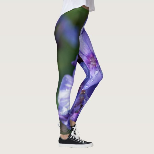 leggings fleur violet avec la rosée du matin レギンス (右)