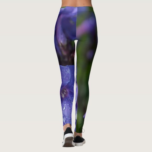 leggings fleur violet avec la rosée du matin レギンス (裏面)