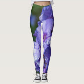leggings fleur violet avec la rosée du matin レギンス (正面)