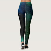 Leggings - grüne Galaxie, Sterne, Universum レギンス (裏面)