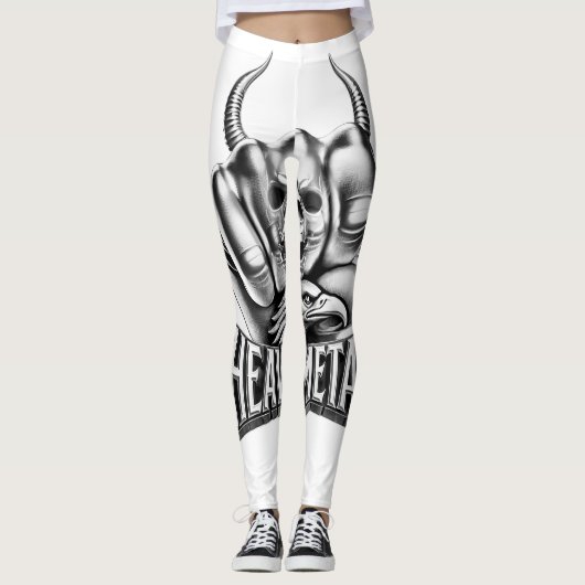 Leggings Heavy Metal Faust mit Adler Totenkopf レギンス (正面)