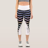 leggings High Waisted Capris  negro con zigzag カプリレギンス (正面)
