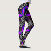 Leggings Jimette Design blanc et fuchsia sur noir レギンス (右)