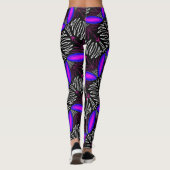 Leggings Jimette Design blanc et fuchsia sur noir レギンス (裏面)