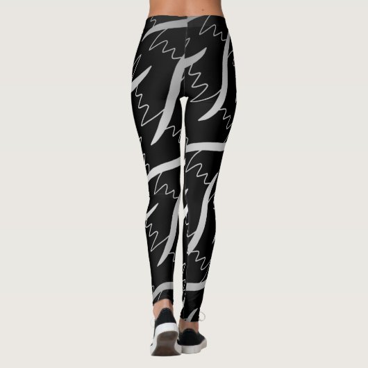 Leggings Jimette Design blanc sur noir レギンス (裏面)